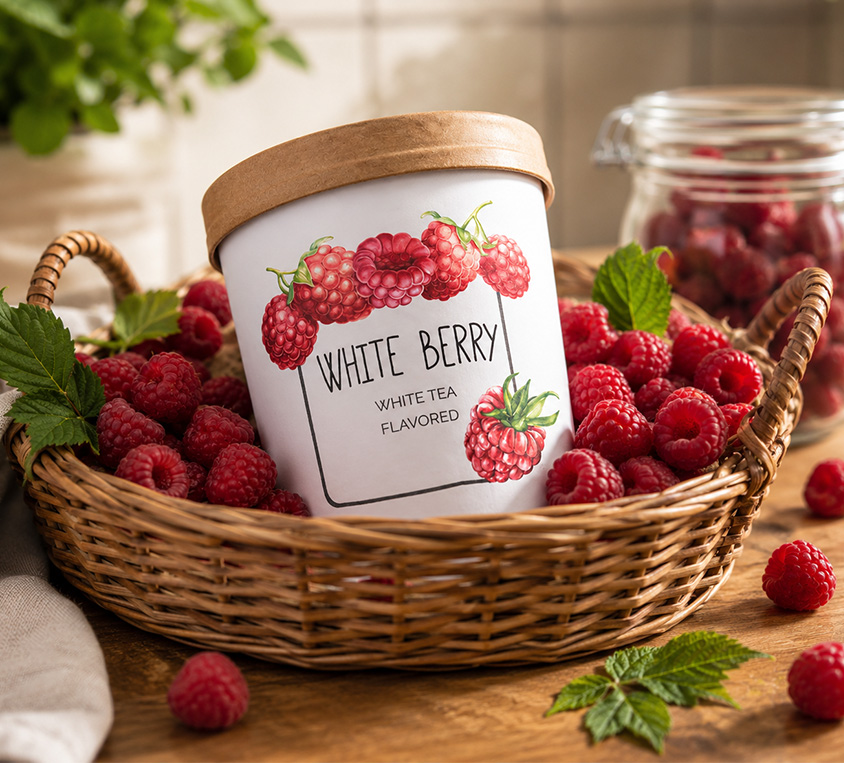 White Berry Leo Tea – biała liściasta herbata pai mu tan z naturalnym aromatem malin z liofilizowanymi malinami